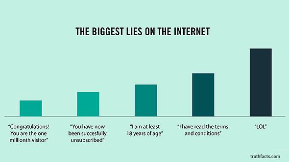 Die fünf häufigsten Lügen im Internet