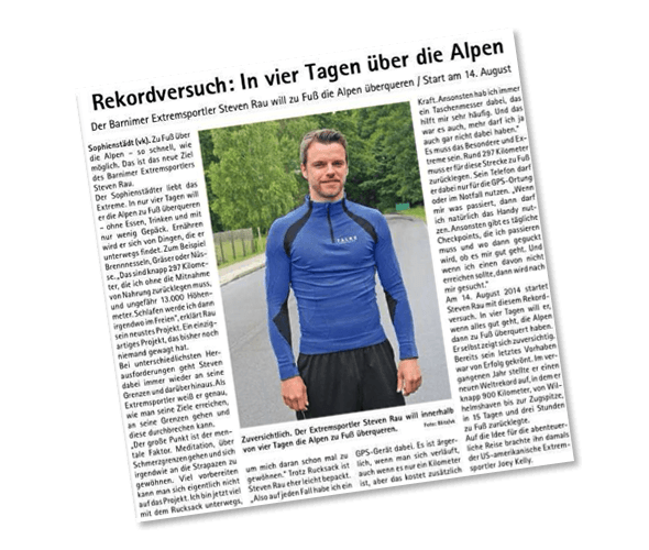 Zeitungsausschnitt Steven